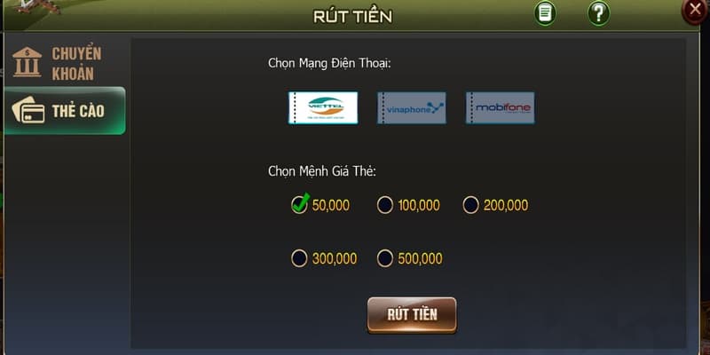 Các phương thức rút tiền B52club